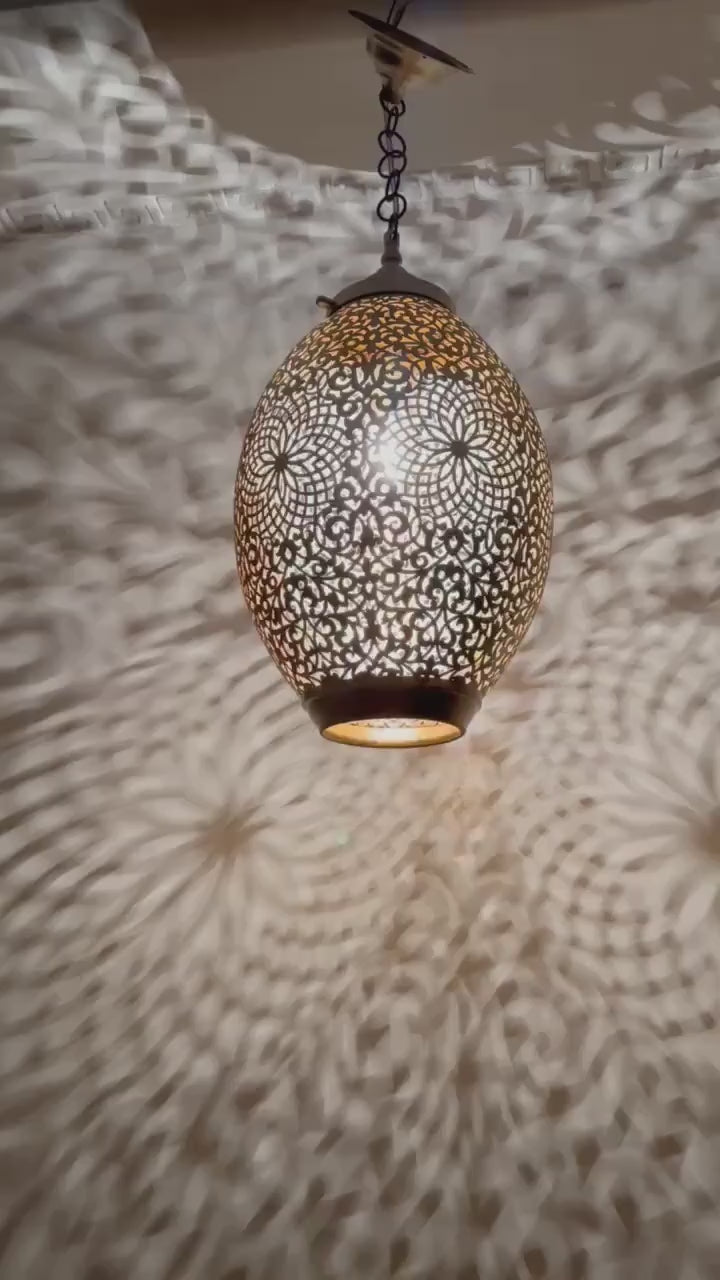 Order by Size : Moroccan Handmade Brass Ceiling Pendant Light (Ouma)