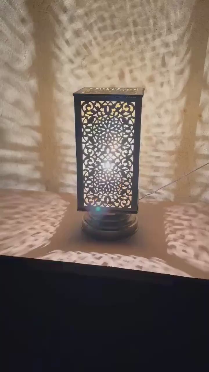 Order by Size : Moroccan Handmade Brass Table Lamp (Tafukt)