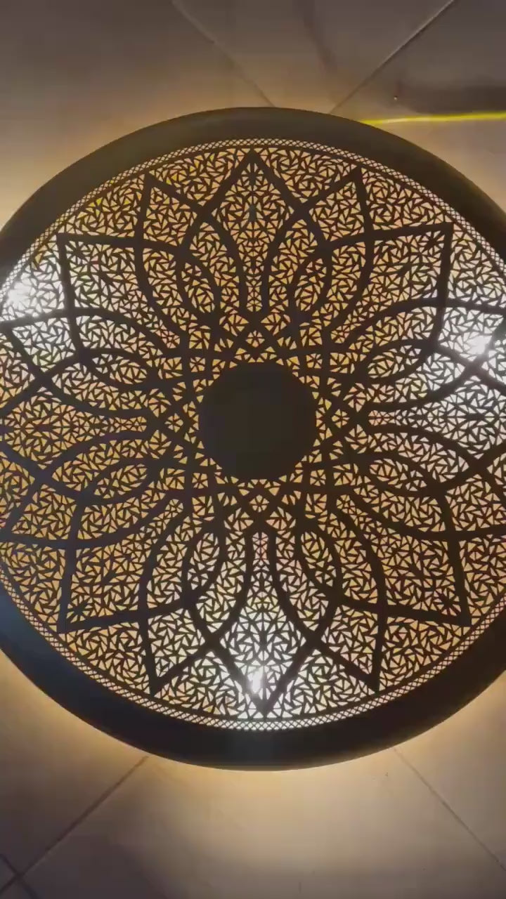 Order by Size : Moroccan handmade brass round wall light lamp ( kenitra)