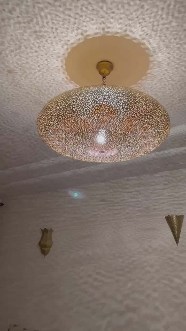 Order by Size : Moroccan Handmade Brass Ceiling Pendant Light (Amalina)