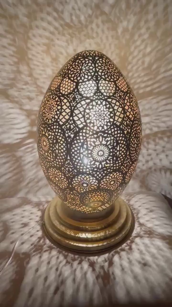 Moroccan Handmade Brass Table Lamp (Qandil)