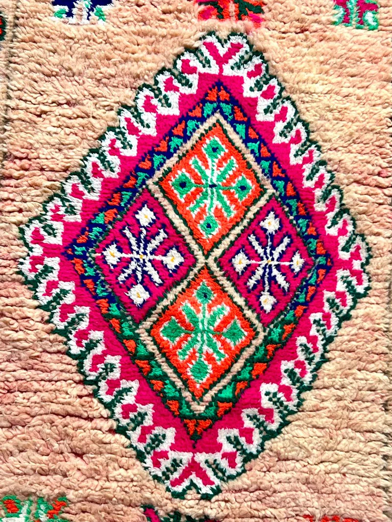 Moroccan Vintage Boujaad runner Rug 220x85cm